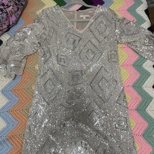 Blue Are Skies Sequin Shift Dress